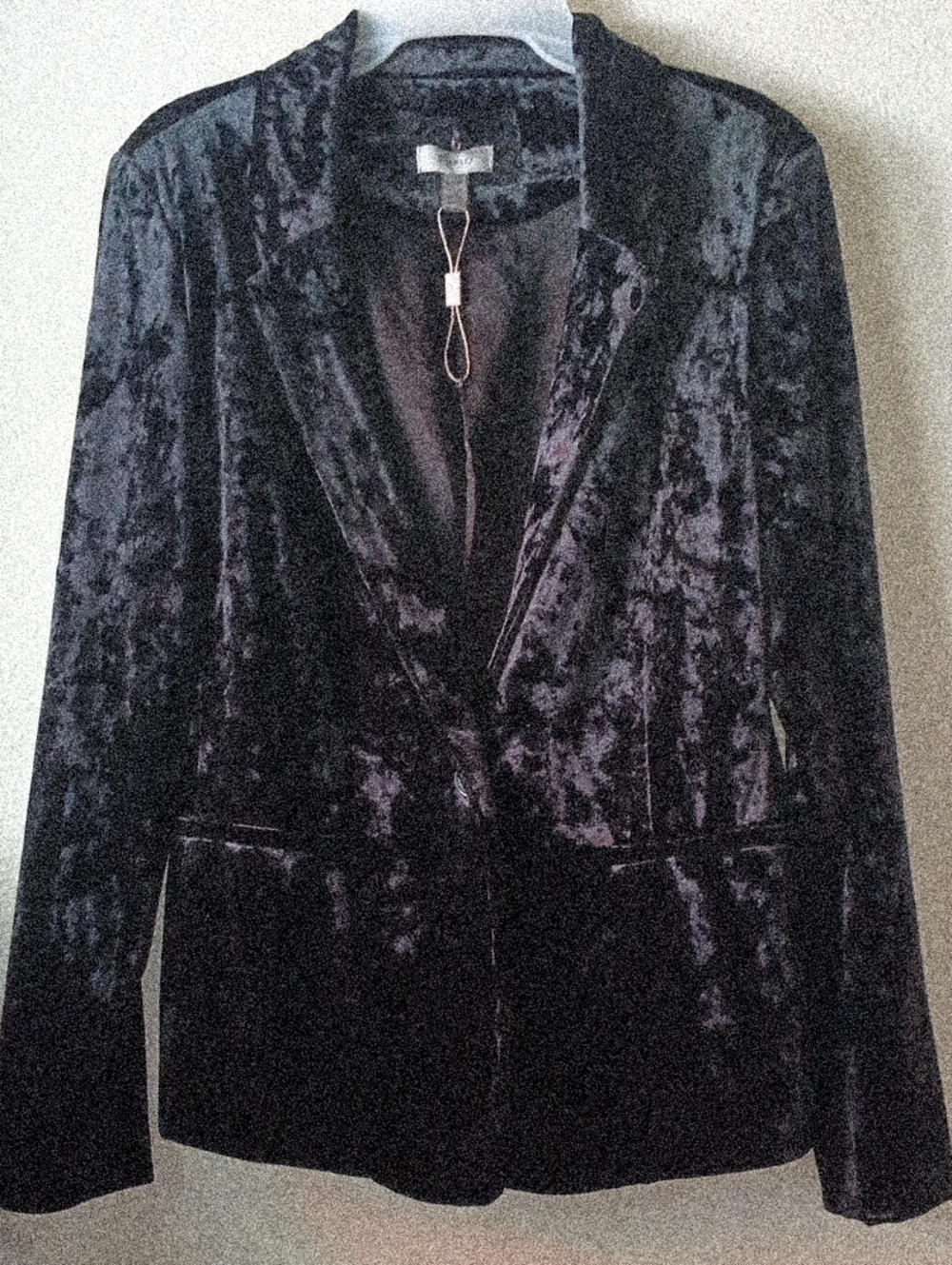 Cupio Crushed Velvet Black Blazer